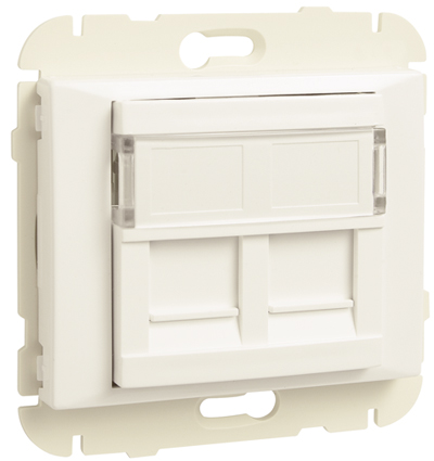 Tapa con Soporte para dos Conectores RJ45