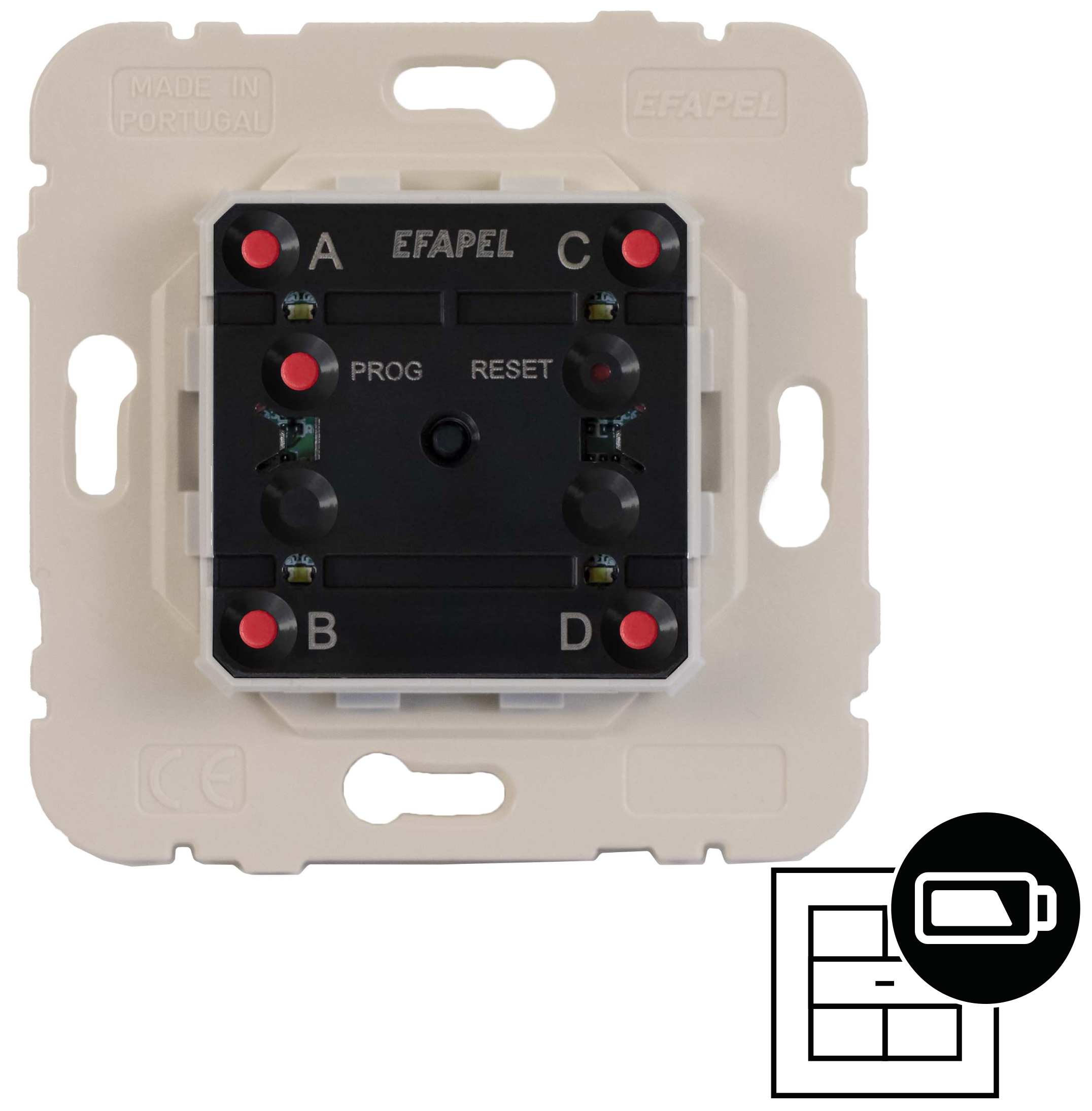 Botão de Pressão Quádruplo Saliente Sem fios D40